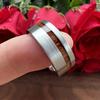 6MM 8MM Black Wedding Band For Men And Women Offset Groove With Real Wood Inlay Trendy Gift Jewelry Comfort Fit