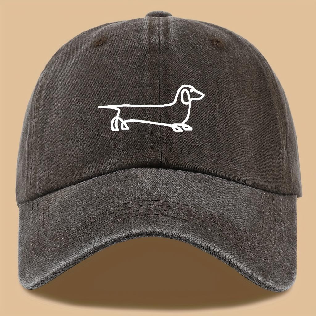 Simple Dog Print Baseball Cap, Versatile for Both Unisex and Women, Suitable for Outdoor Travel As a Hat for Pet Enthusiasts