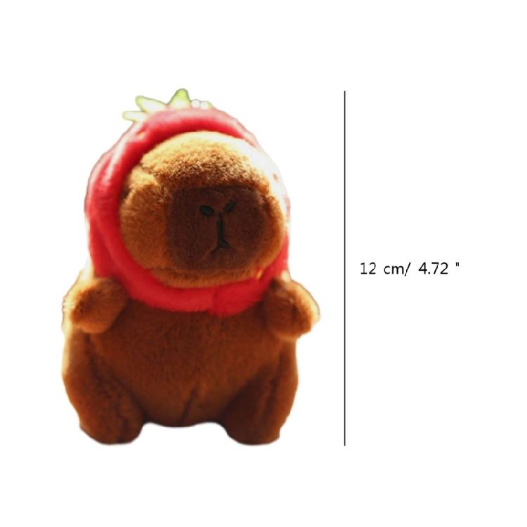Cute Capybara Keychain Plush Bag Charm Accessory Adorable Stuffed Doll Keyring