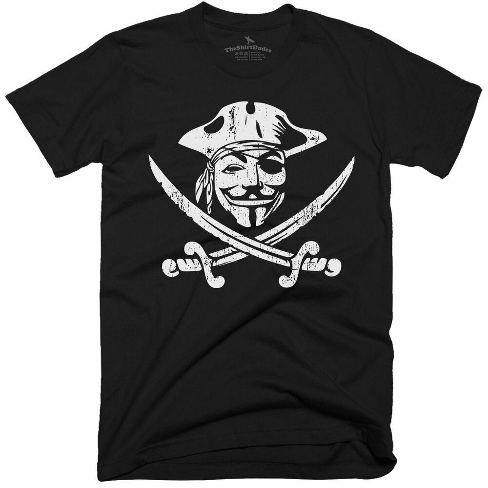 

Guy Fawkes Pirate Flag Unisex T-Shirt Anonymous Mask V Vendetta Tee Adult Shirt