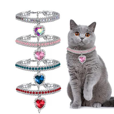 Love Water Drop Rhinestone Cat Collar Pet Dog Dog Neck Neck Collar Jewelry Cat Gem Necklace