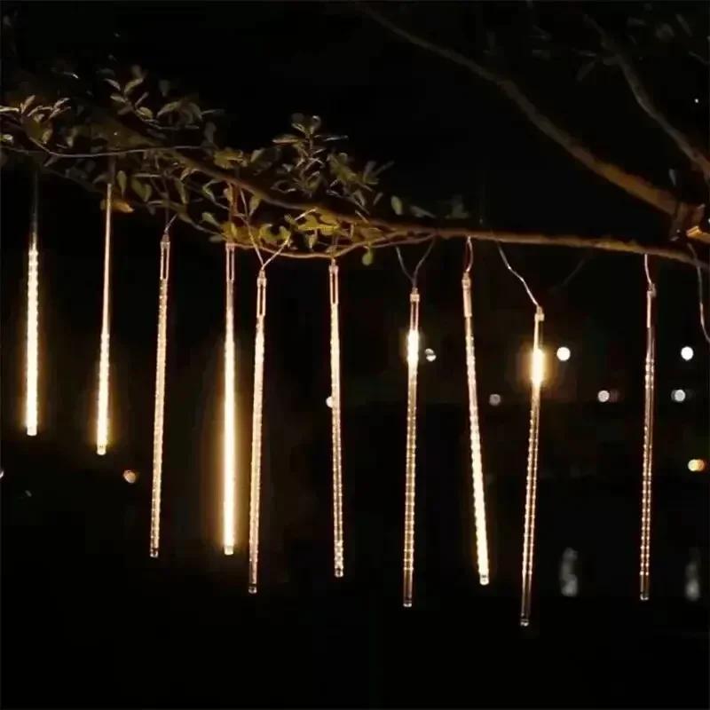 2PC LED Meteor Shower Lights Outdoor Waterproof Fairy Garland String Light For Christmas Holiday Party Garden Decor 30/50CM Lamp