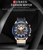 Curren 8380 Men's Waterproof Multifunction Sports Quartz Watch with Leather Strap and Calendar.