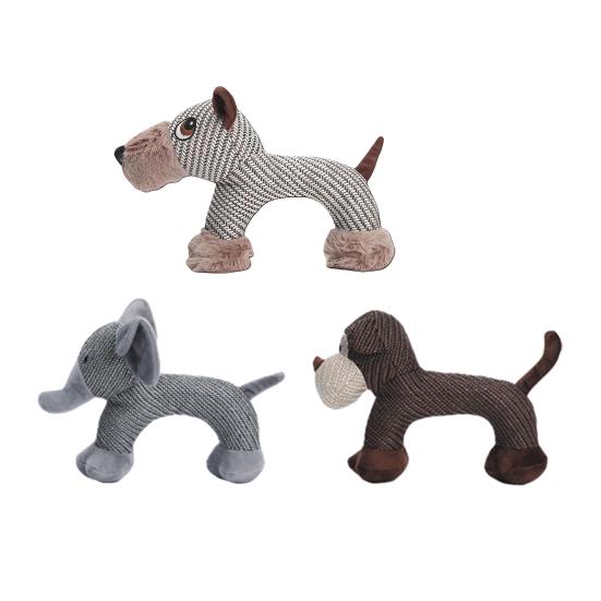 2 Stück Plüsch Hund Kauspielzeug Quietschende Stofftiere Hundespielzeug Leinenstoff Niedliches Tier Welpen Zahnungsspielzeug für Alle Rassen Zerrspiel Hol- und Bringspiel