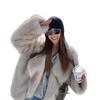 New lazy wind fluffy fox fur coat loose and versatile fashion medium and long imitation fur coat women