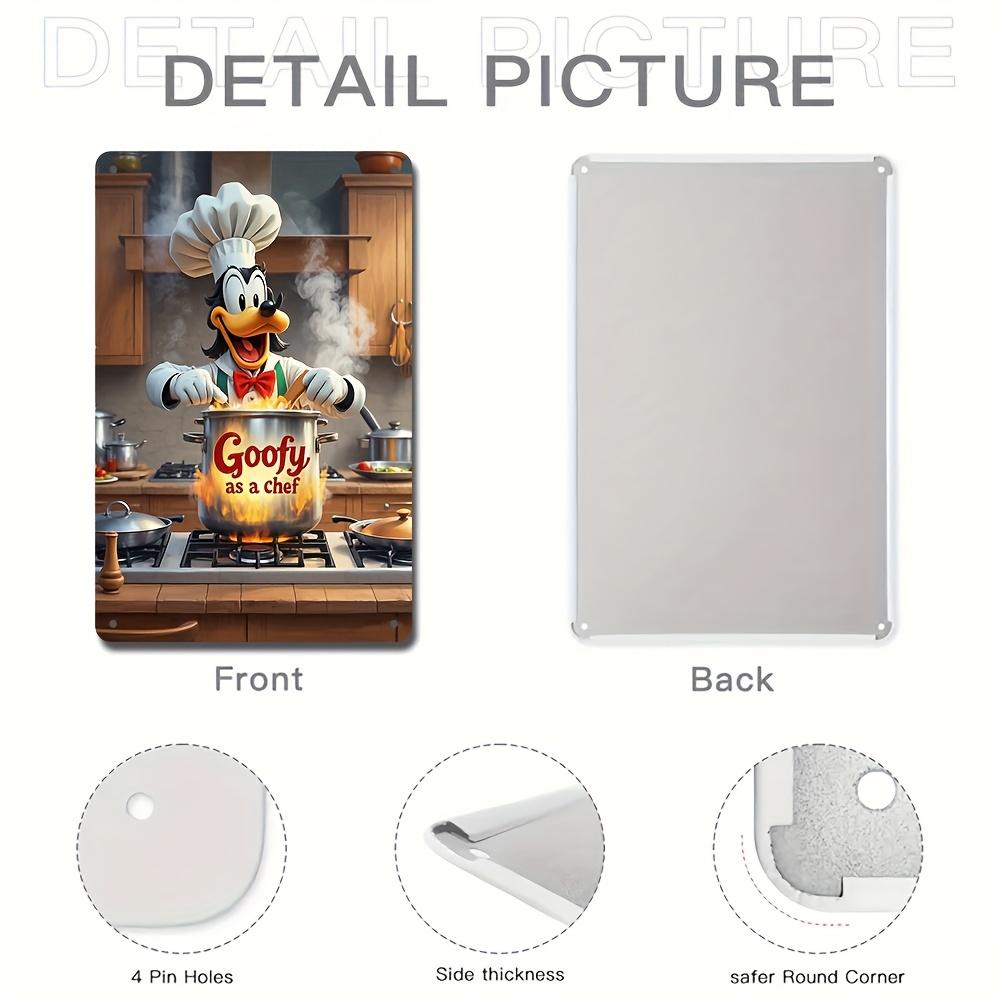 "Goofy As a Chef, Cooking In a Fancy Kitchen, Wearing a Chef's hat"Vintage Metal Tin Logo 30*20cm, 2D Flat, Perfect for Room Dec