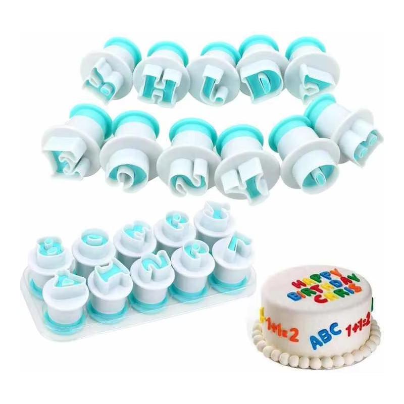 Alphabet Number Letter Fondant Mold Cake Decorating Set Icing Cutters Moulds for DIY Cookies Baking Tools Edible Letter Numbers