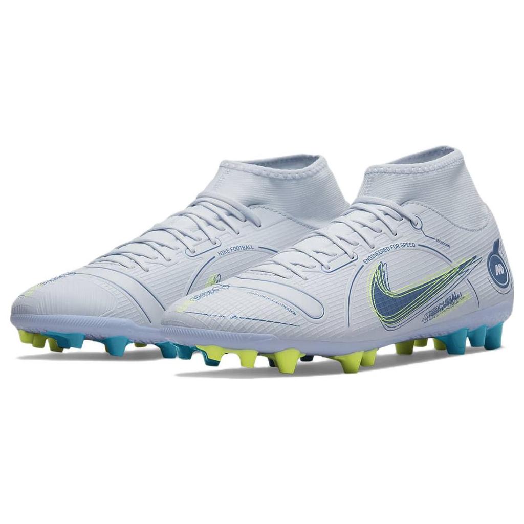 Nike Mercurial Superfly 8 Academy AG Soccer Shoes Men Soccer Shoes Gray Blue DJ2866-054