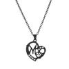 Multi-Tone Mom & Child Pendant Necklace Set, Heart & Family Silhouette Necklaces for Mother's Day