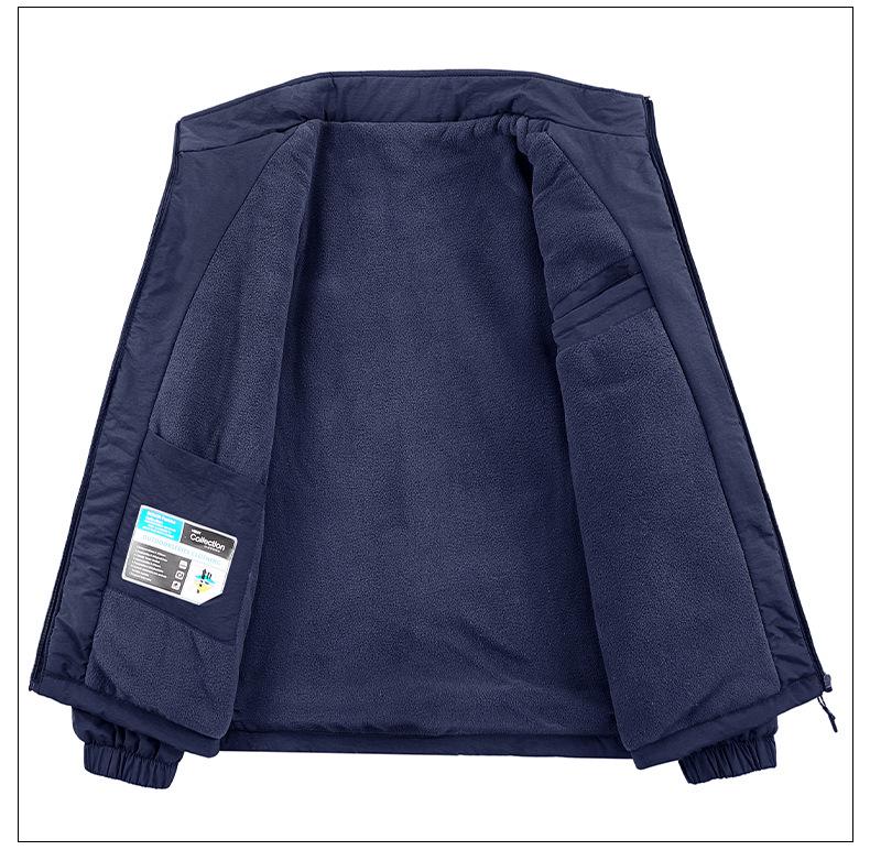 Herbst/Winter 2025 Herren Wasserdichte Jacke mit Stehkragen - Lässig, Einfarbig, Für mittlere und ältere Jahre.