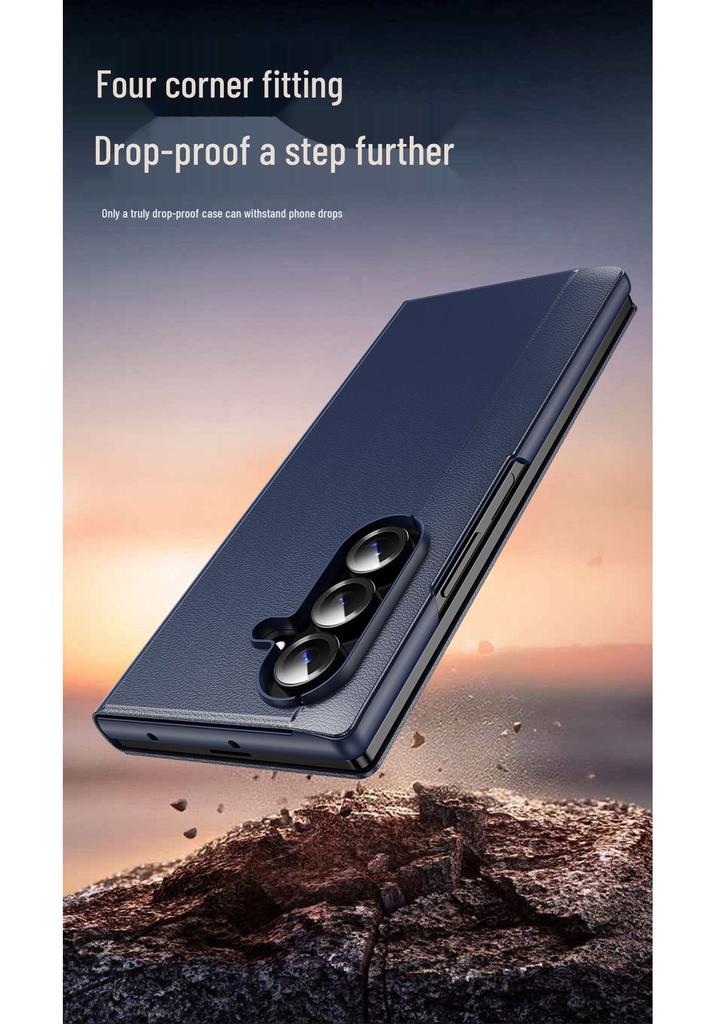 Samsung Z Fold 8 Ultra Leather Flip Case with Smart Side Window - Business Edition.