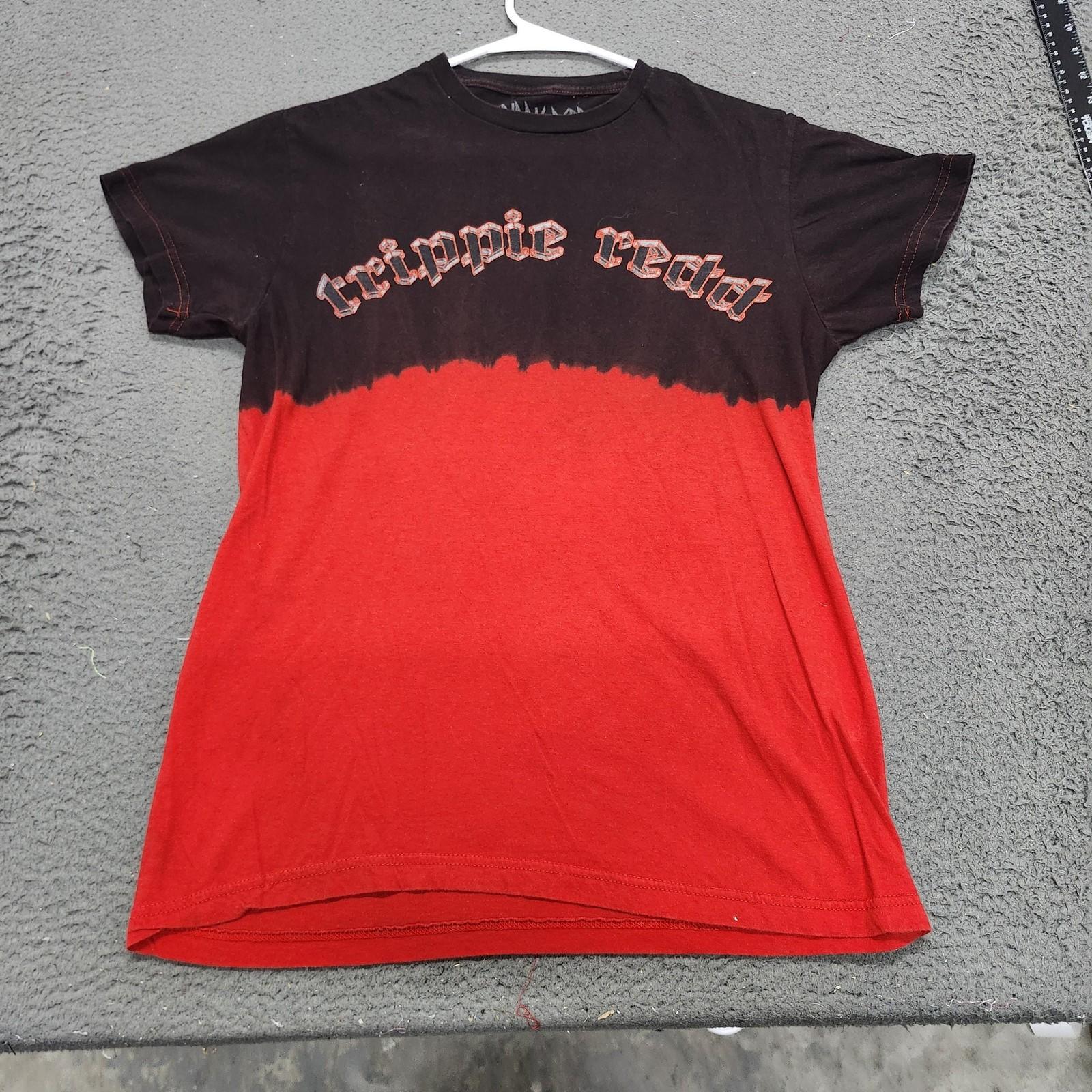 Trippie Redd Shirt Mens Medium Black Red Dip Dye Chain Graphic Tee Tagless Unisex T-Shirt M