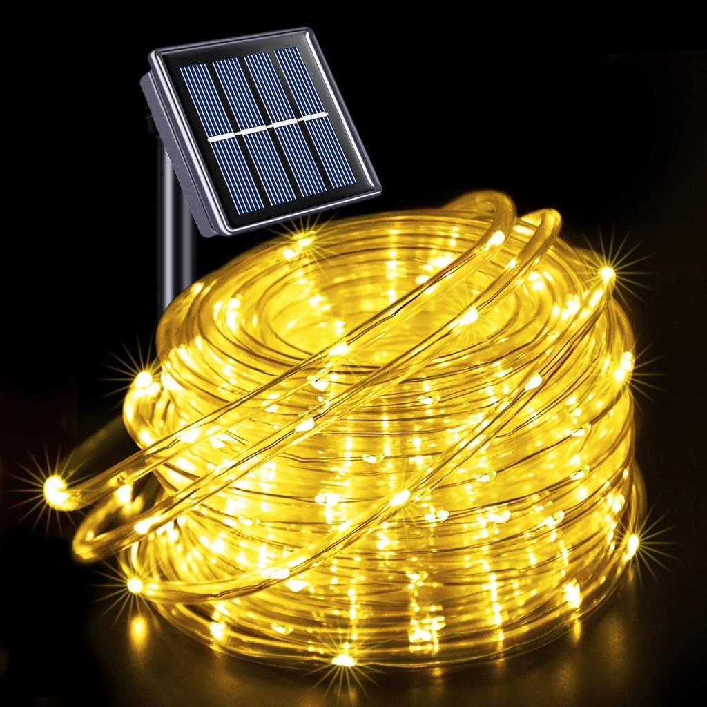 LED Solar Strip Rope Tube Fairy Light Solar Powered Garland String Light Christmas Decor for Outdoor Garden Lawn Tree Yard Fence