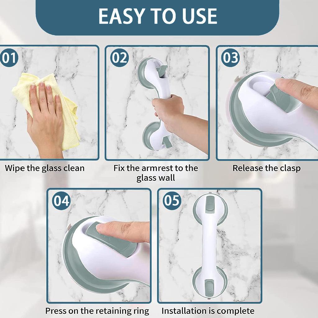 Duschgriff, Sicherheits-Hilfsgriff, rutschfeste Stütze für Toilette und Badezimmer, sicherer Haltegriff, Handlauf mit Vakuum-Saugnapf