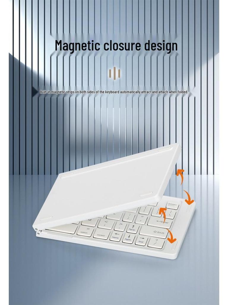 Tragbare Bluetooth-Tastatur mit Doppelfaltung für mobile Geräte und Laptops