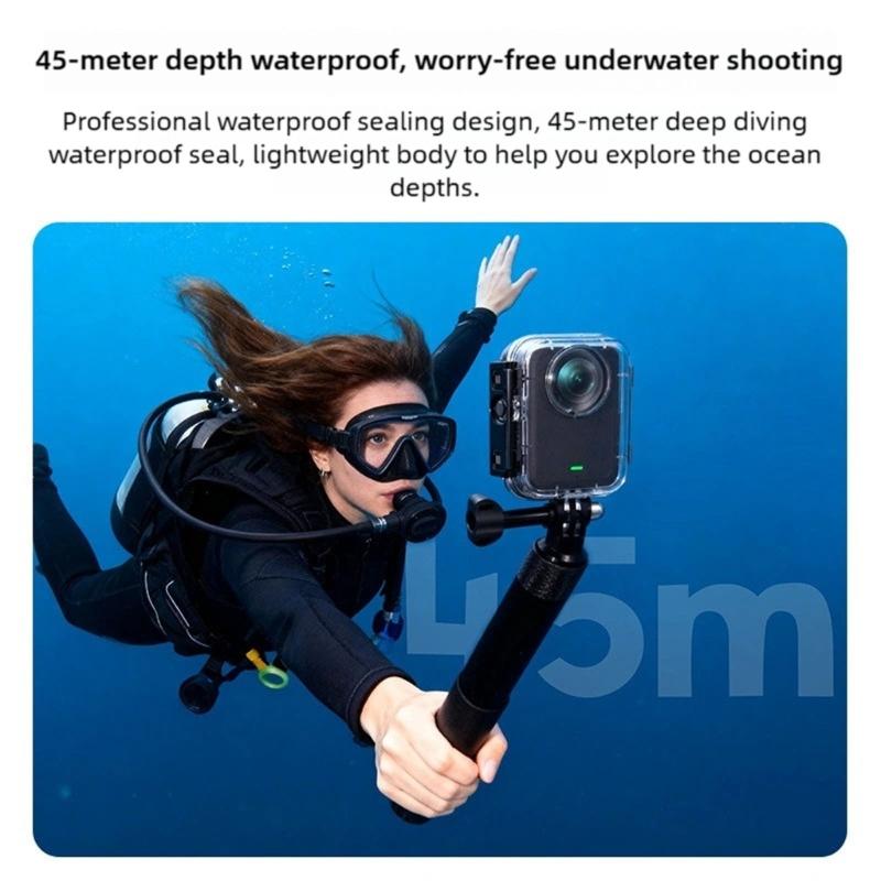 Impact Resistant Camera Diving Case 45Meters Waterproof Clear Construction For Aquatic Sports Extreme Environment
