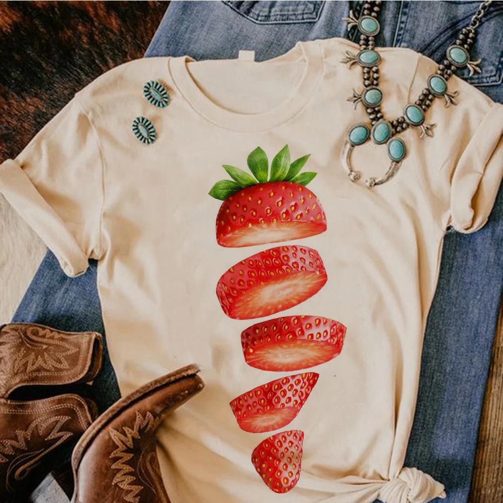 Unisex Strawberry Tee Women Summer Anime Comic T Shirt Girl Streetwear Japanese Clothes Aesthetic