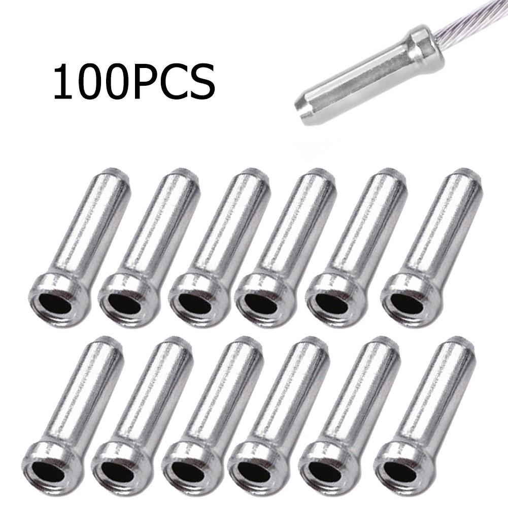 100pcs/Set Aluminum Bike Bicycle Brake Shifter Inner Cable Tips Wire End Cap