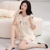 Pajamas Women'S Pure Cotton Short-Sleeved Shorts Student Cartoon Pullover Cotton Korean Version Women'S Loungewear