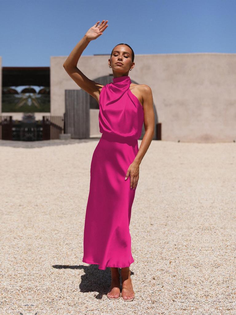 Elegant Satin Sleeveless Dress: High-End Spring/Summer Collection