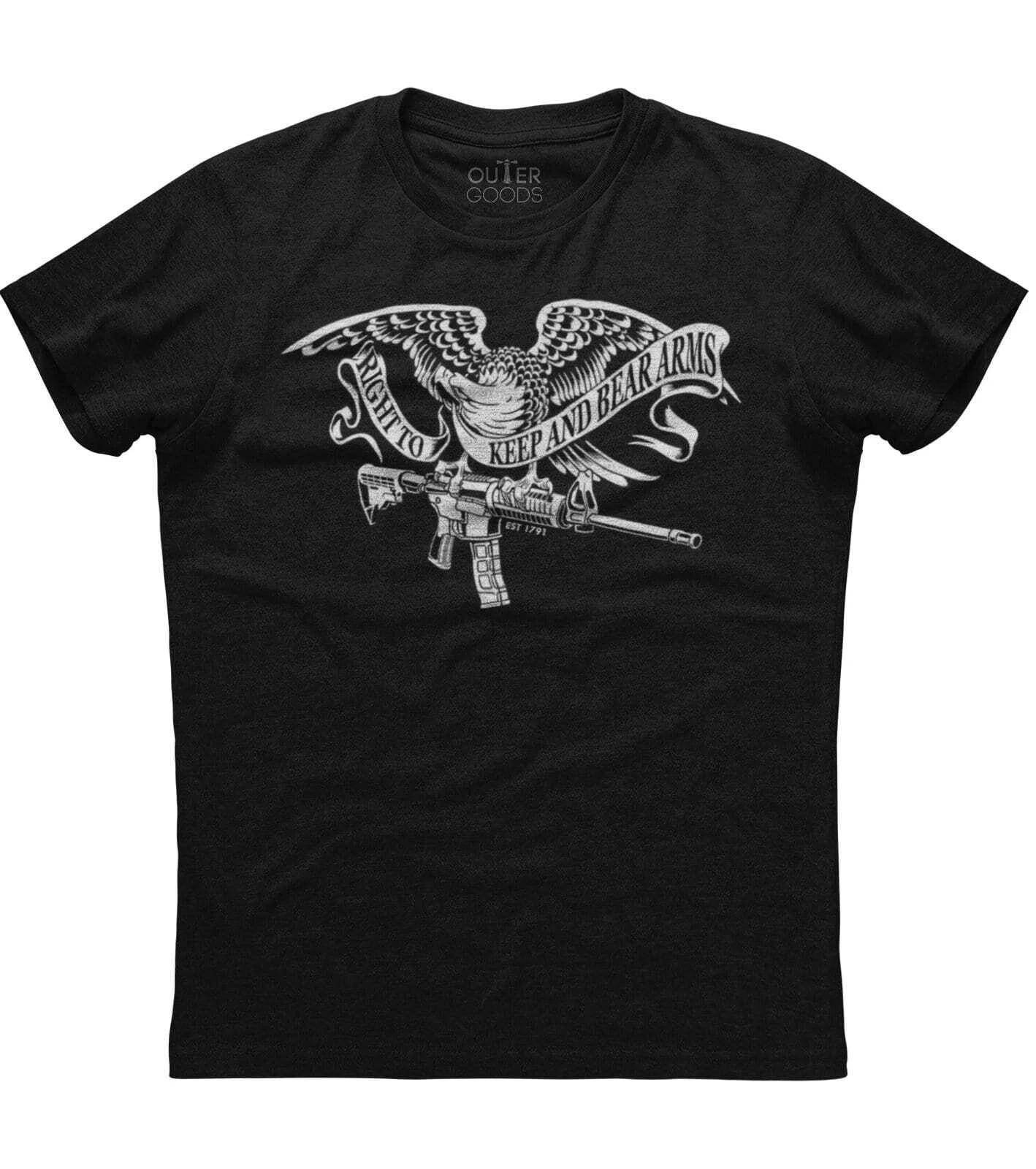 USA Patriotic Right To Keep And Bear Arms Guns Eagle American T-shirt 4XL