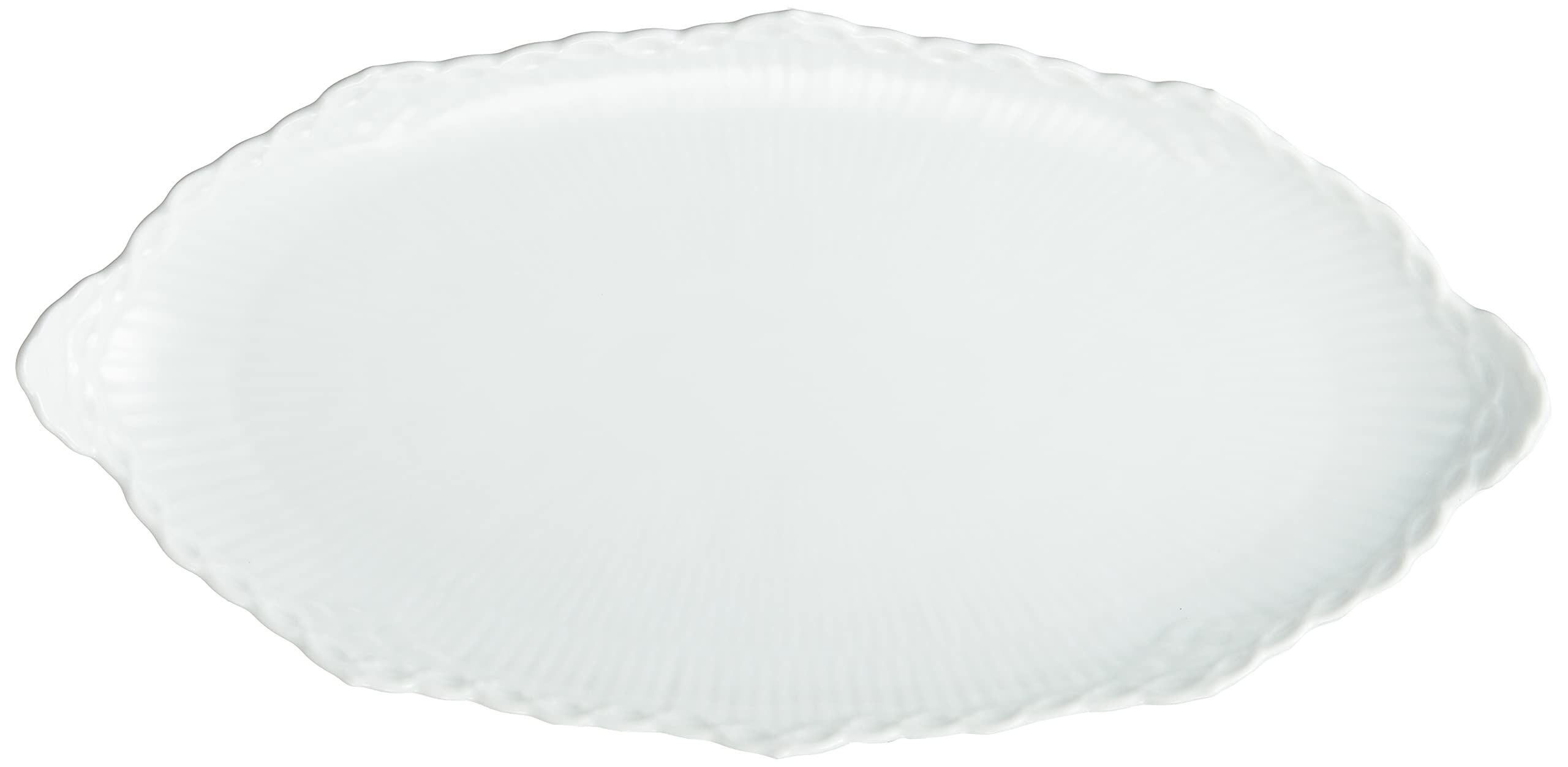 

[Officially Imported] Royal Copenhagen White Fluted Half Lace Pickle Dish Plate, 24.5cm, Wedding Gift, 1017282