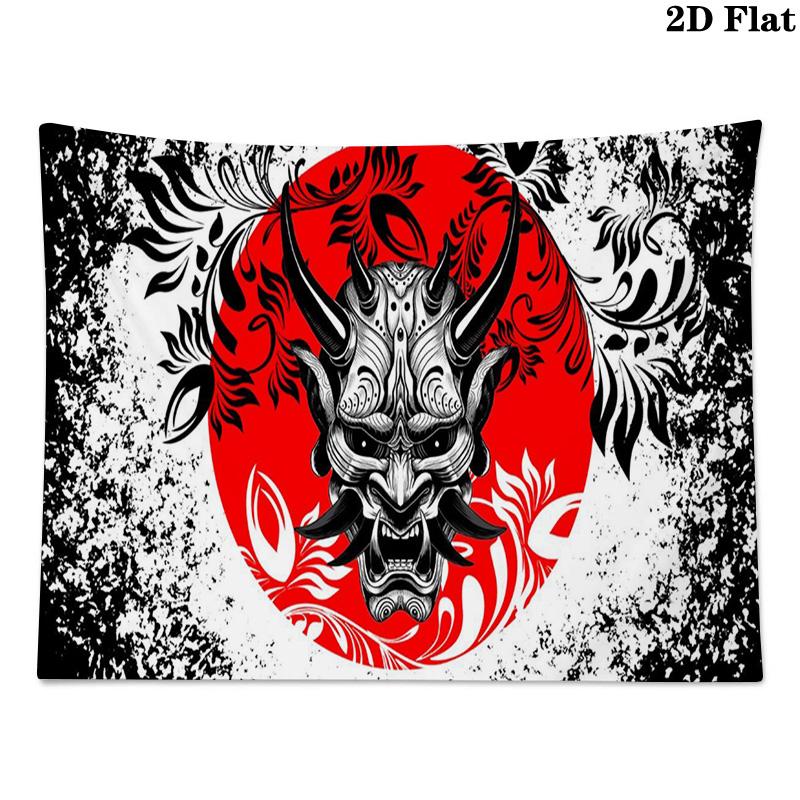 Samurai Wall Tapestry Aesthetic Wall Hanging Printed Fabric Blanket Decorative Tapestries for Bedroom Living Room Home Decor