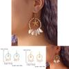 Bohemian Shell Earrings With Geometric Starfish Pendant For Women Summer Casual Wear