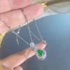 New Chinese ethnic style personalized jadeite hollow gourd necklace design collarbone chain retro high-end neck chain jewelry