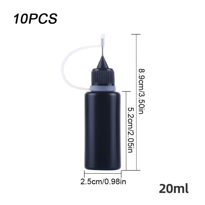 10PCs Metal DIY Quilling Tool Black Non-transparent Empty Glue Bottles For Dye Multiple Options Available