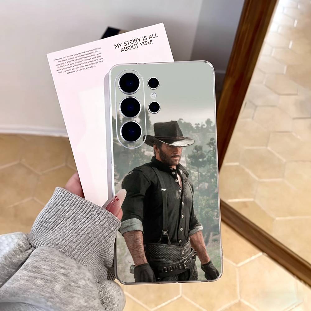 RDR2-Arthur Morgan Phone Case For Samsung S25,S24,S21,S22,S23,S30,Ultra,S20,Plus,Fe,Note,10,9,5G Transparent Cover