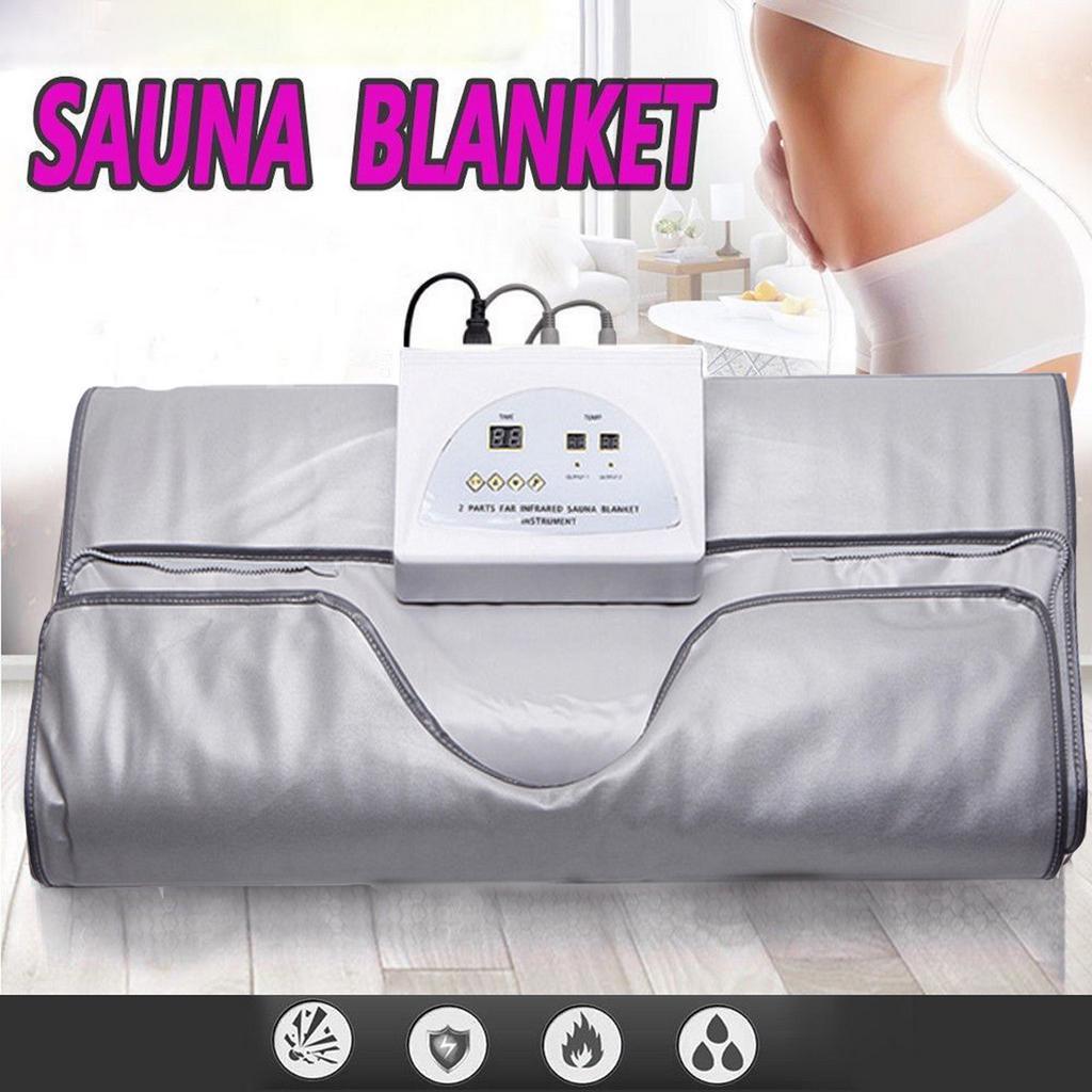 650W 220V Salon 2 Parts FIR Infrared Sauna Slimming Blanket Anti-ageing Fat Reduce Machine Silver Electric Massagers