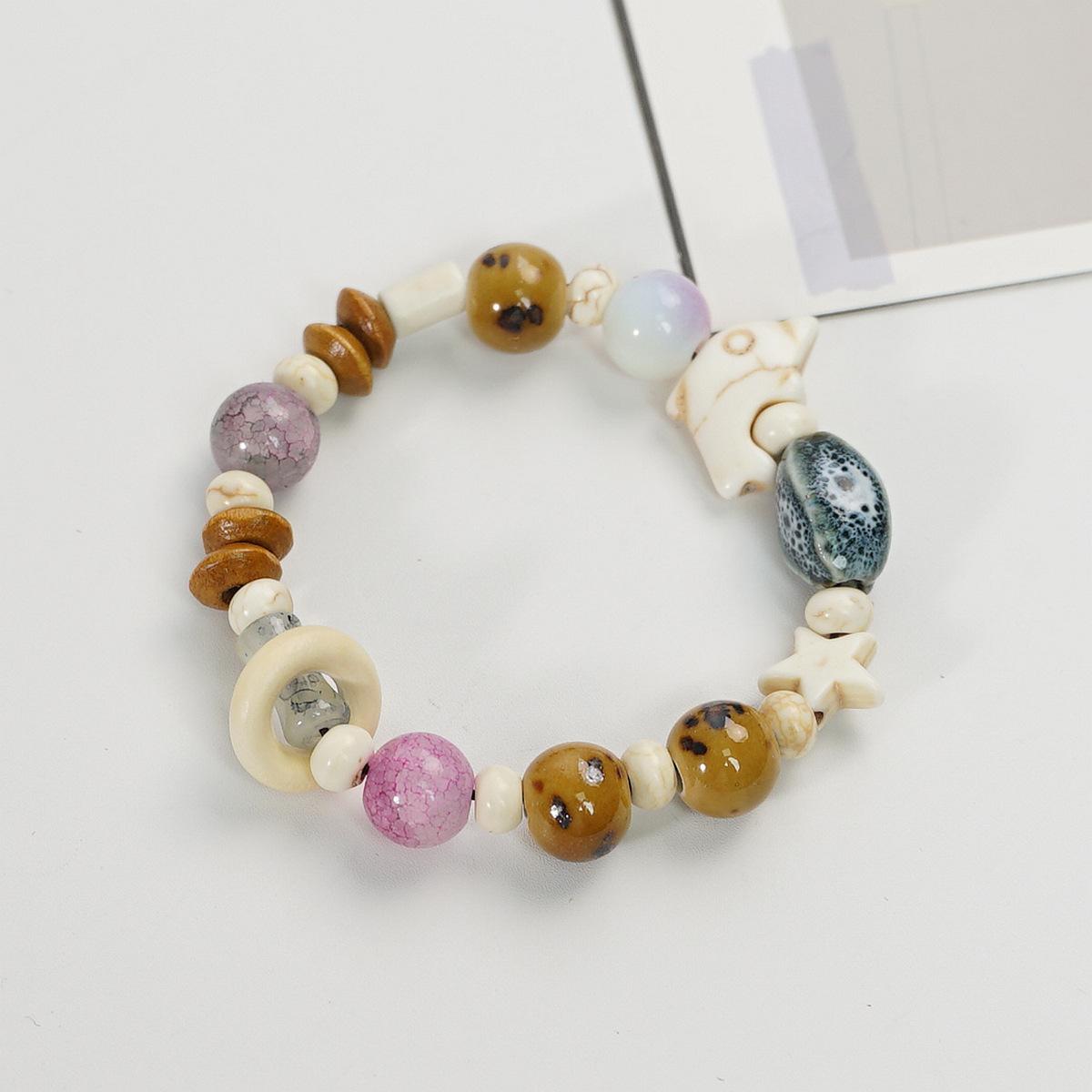 Керамический браслет Jingdezhen мультяшное животное студент мультяшные украшения керамический браслет десять юаней три нити лоток с украшениями