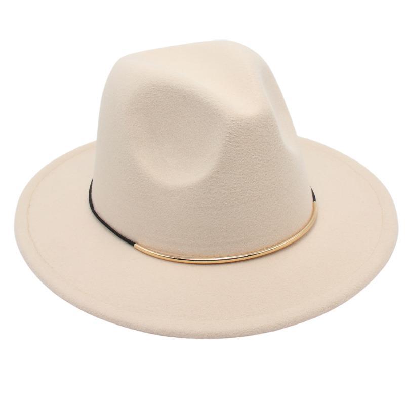 Top Hat Wool Felt Hat Men'S And Women'S Wool Hat Jazz Hat Flat Edge Sun Hat Tide