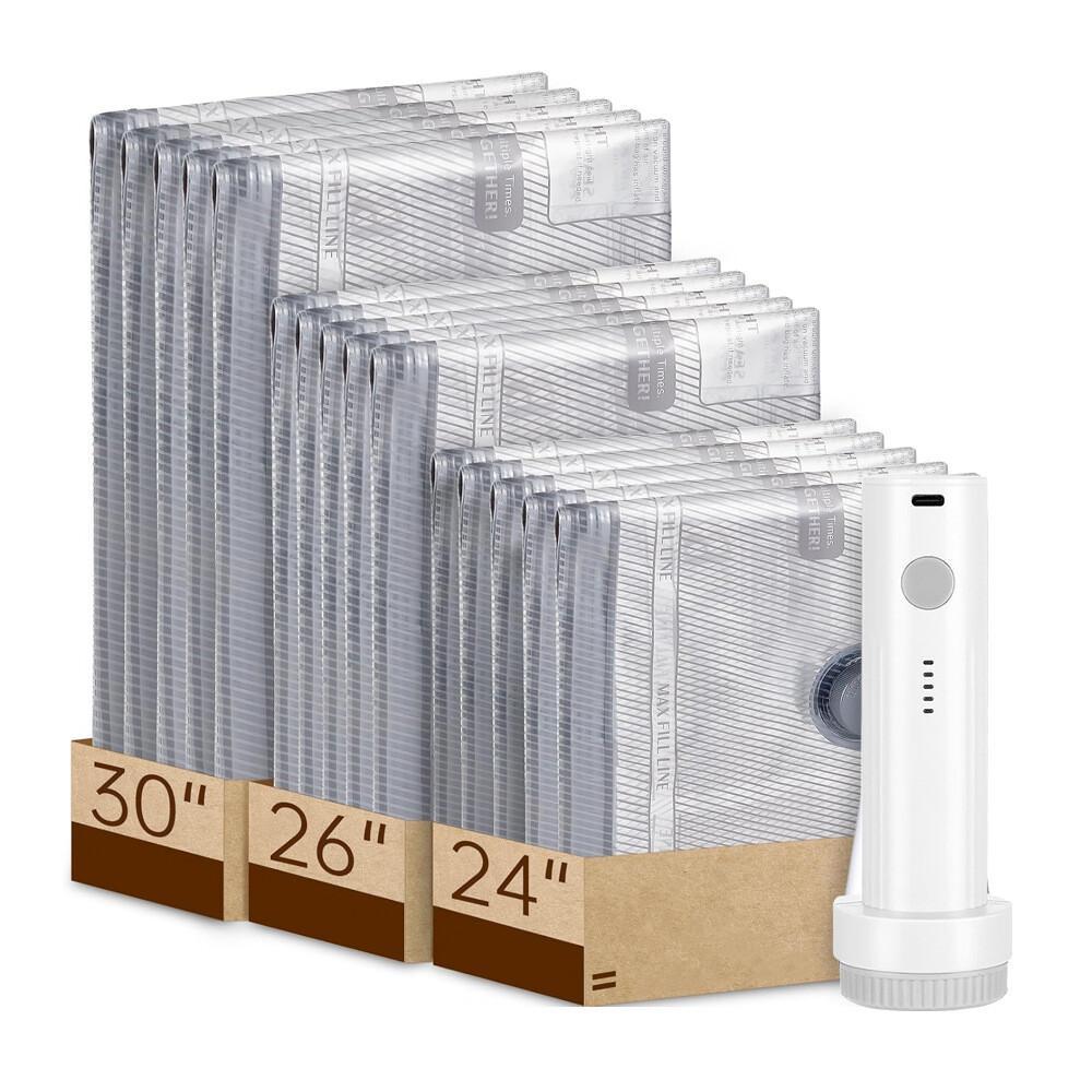 Vacuum Storage Bags with Electric Pump Valve Space Saver Compression Sealed Organizer for Clothes Wardrobe Travel Luggage Reusable Large Capacity