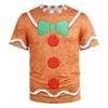 Funny Gingerbread Cosplay T-shirt Men's Clothing Festival Fashion Casual T Shirts 3D Print Pattern Design Street Personality Tee