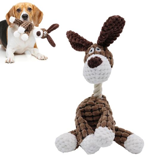 Jucărie de câine de pluș care scârțâie Jucărie interactivă cu animale de pluș Jucărie de mestecat pentru câine de măgar de pluș cu scârțâit Jucărie indestructibilă pentru curățarea dinților de cățeluș