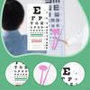 Eye Chart for Exam PVC Low Vision Easy To Clean with Occluder and Pointer Wall Home