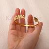 Elegant Mama Letter Heart Cuff Bangle For Women Charm Gold Color Stainless Steel Opening Bracelets Mother's Day Jewelry Mum Gift