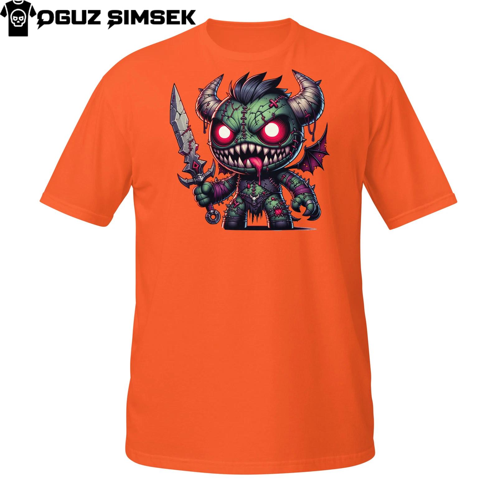 Stitched Demon Warrior T-Shirt Mens Womens Tees Top | Creepy Cute Plush Monster | Gothic Sword Tee 2XL