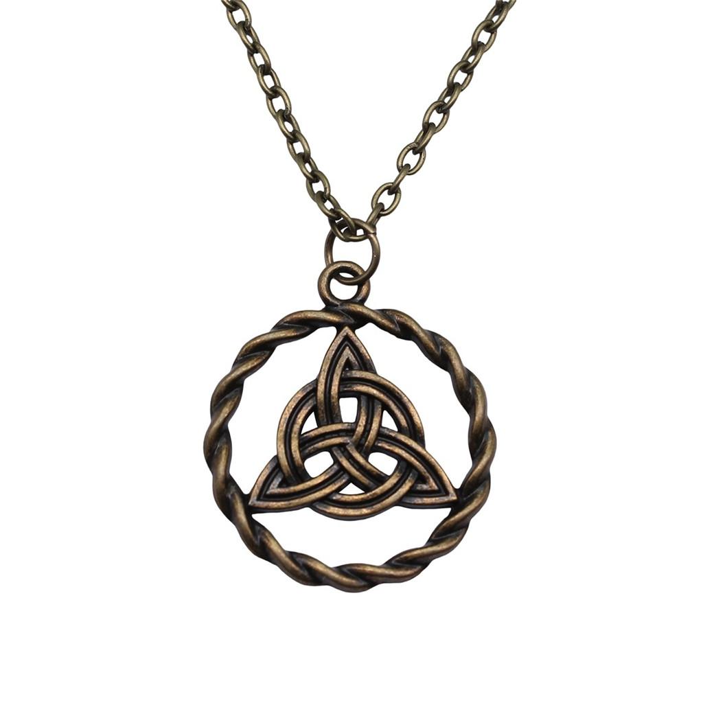 Witch Knot Pendant Necklace Wiccan Celtic Occult Protection Jewelry 45cm or 70cm long chain