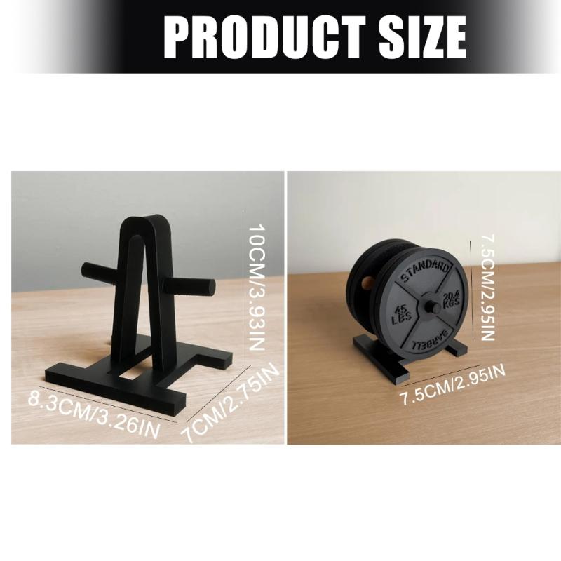 ABS Weight Plate Coaster with Integrated Stand Barbell Bumper Plate Drink Coaster For Neat Organization