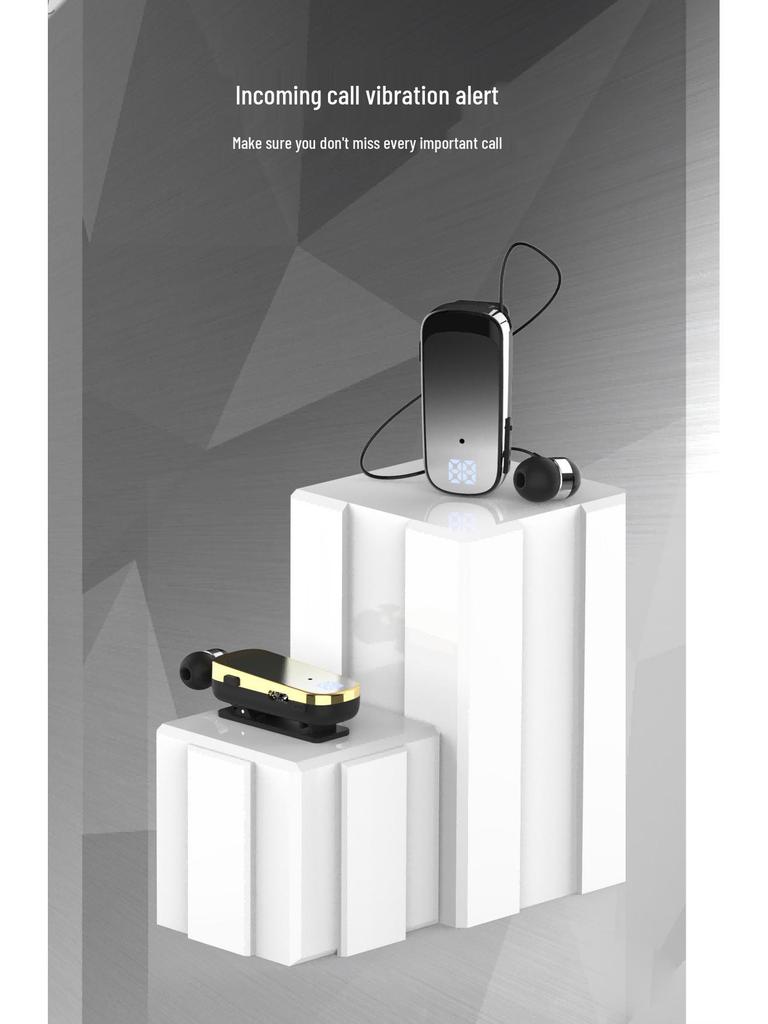 K65 Single-Ear Clip-On Bluetooth Sports Headset: Retractable, Noise-Canceling, Long Standby, Call Vibration.