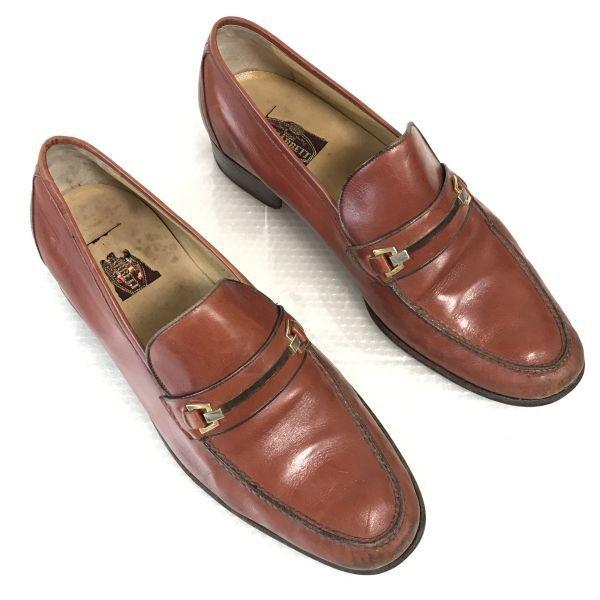 Retail 50000yen Plus BARRETT Leather Bit Moccasin Loafer 8.5 / 26.5-27.0cm / Brown Slip-On Business Shoes(USED)