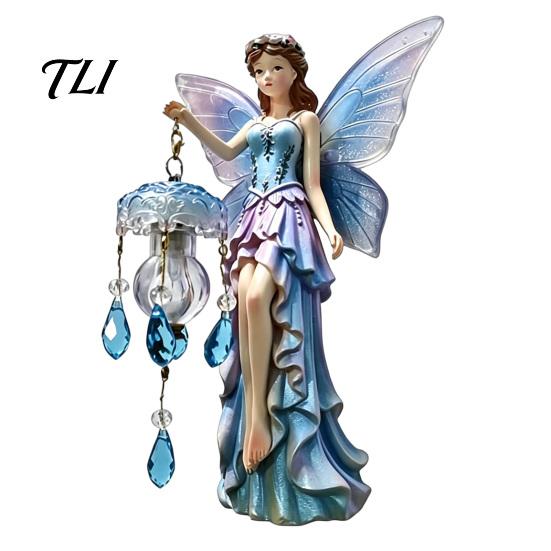 Niche Decorative Wall Fixture Fairy Night Light, Resin Elf Sculpture Lantern for Bedroom, 3D Healing Home Aesthetic Decor Hanging Art with Faux