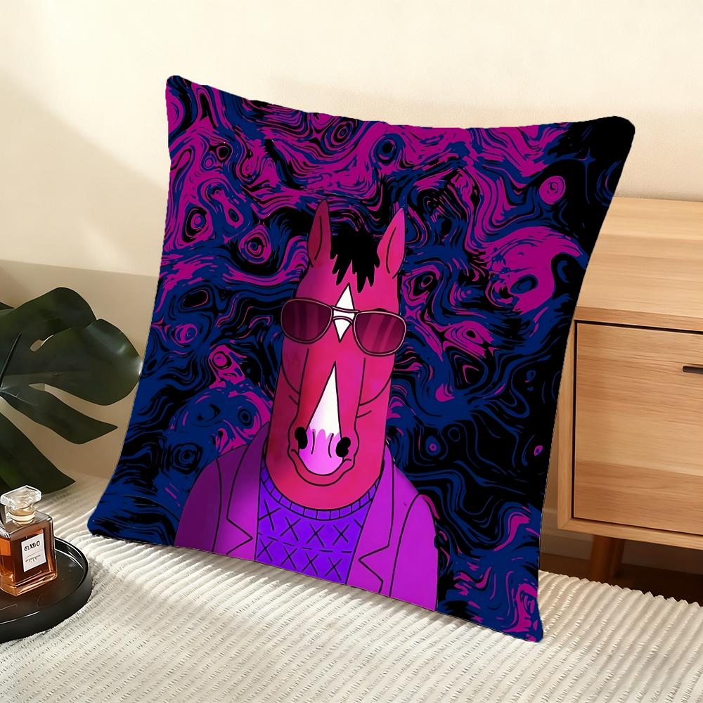 Bojack H-Horseman Cushion Cover Soft Short Plush Pillow Cover Smooth Cozy Texture Aesthetic Cushion Case Home Decor