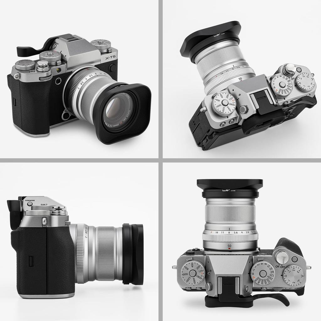 Haoge Bayonet Square Metal Lens Hood for Fujifilm Fujinon XF 50mm F2 R WR compatible with and LH-X50 Lens, X-Pro2, X-Pro1, X-T2, X-T1, X-T20, X-T10,