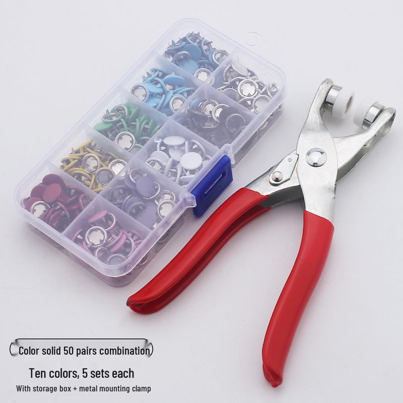 Five-Prong Solid Color Metal Snap Buttons for Baby & Children's Clothing