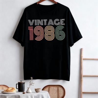 40th Birthday Shirt Vintage 1986 T-Shirt 1986 Birthday Shirt 40th Birthday Gift for Women  High Quality Cotton Tops New Arrival