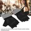 Black Workout Gloves Gym Fitness Weight Lifting Half Finger Gloves with Wrist Strap for Exercise Training L